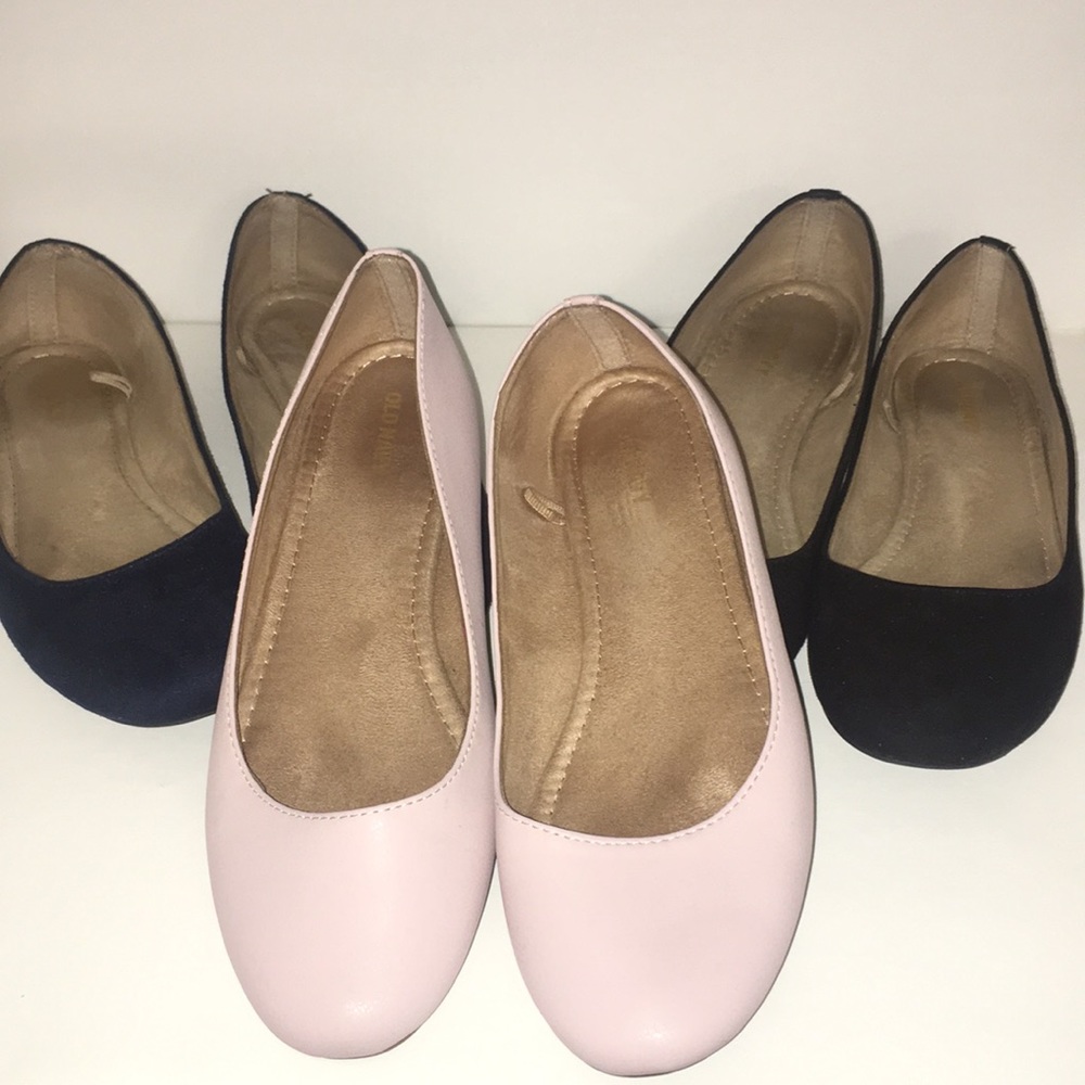 Old Navy Ballet Flats Bundle - Pink, Navy & Black